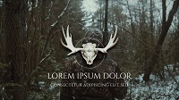 Hunter in Forest with Buffalo Skull and 'Lorem Ipsum Dolor' eLearning Course Thumbnail for Hunting or Animal Safety Course