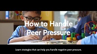 Preschool Activity on Peer Pressure Handling eLearning Course Thumbnail with Child Playing with Wooden Blocks in Classroom